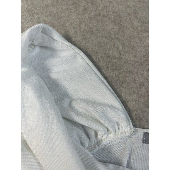 Red By BKE White One Shoulder Asymmetric Gathered Top Womens Size M - Picture 13 of 15